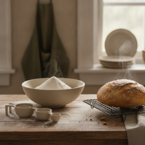 Baking bread together as a learning activity