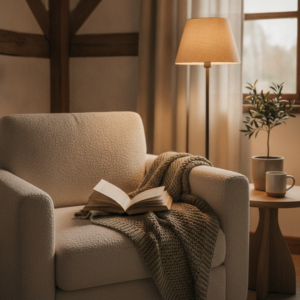 A cozy armchair for read-aloud time