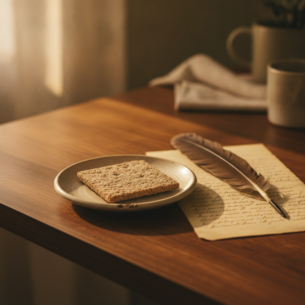 A piece of hardtack and an old letter