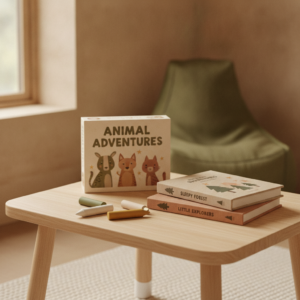 A small table set up for a 5-6 year old learning activity