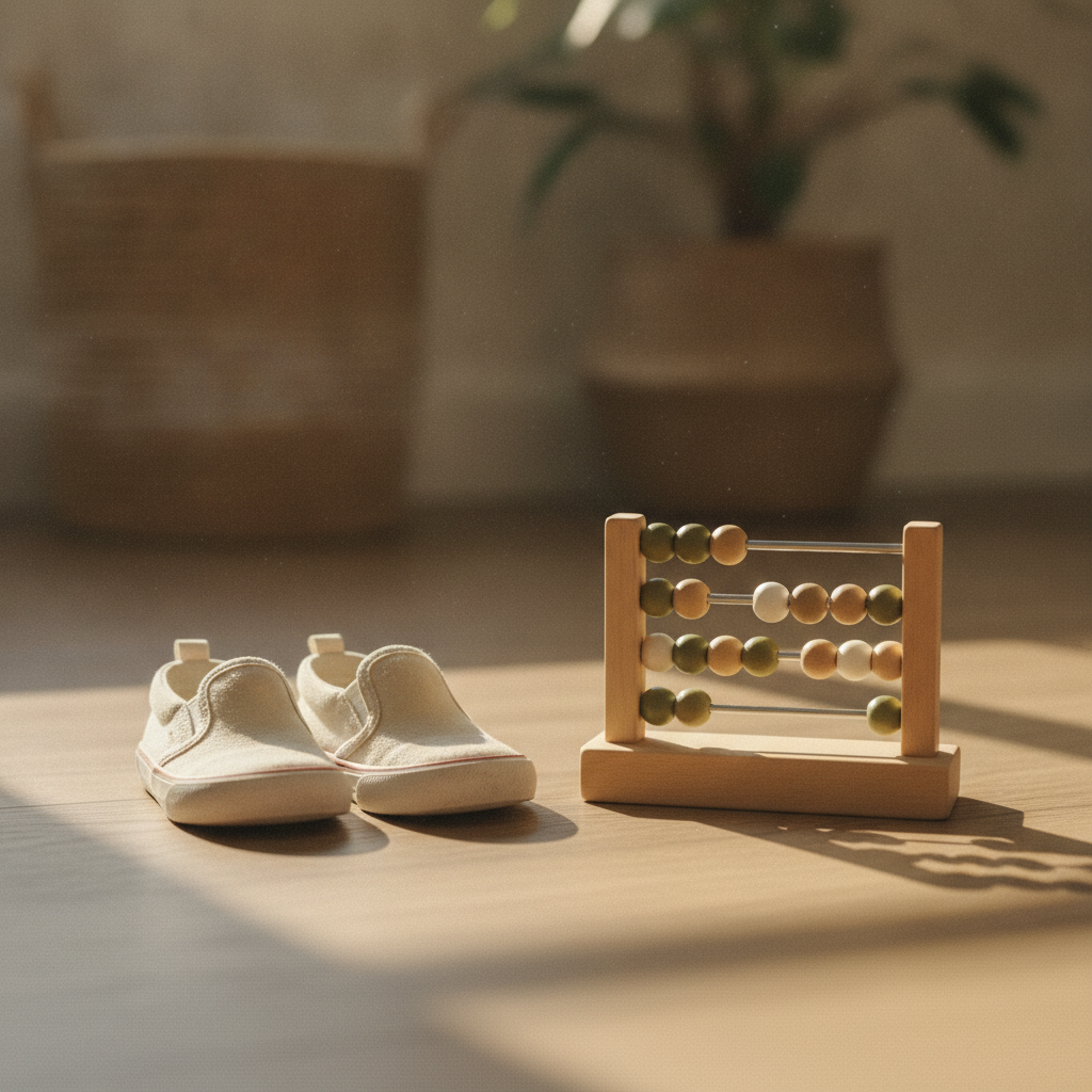Small shoes and a counting toy